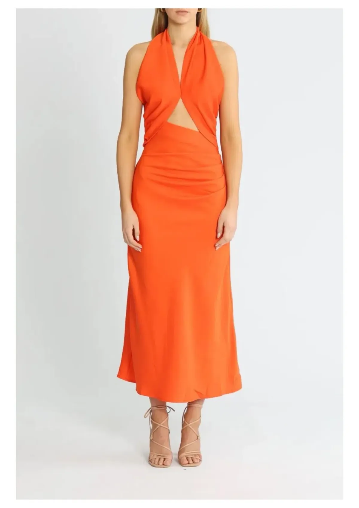 Misha Linnea Midi Dress Orange Size 12/L - Image 1