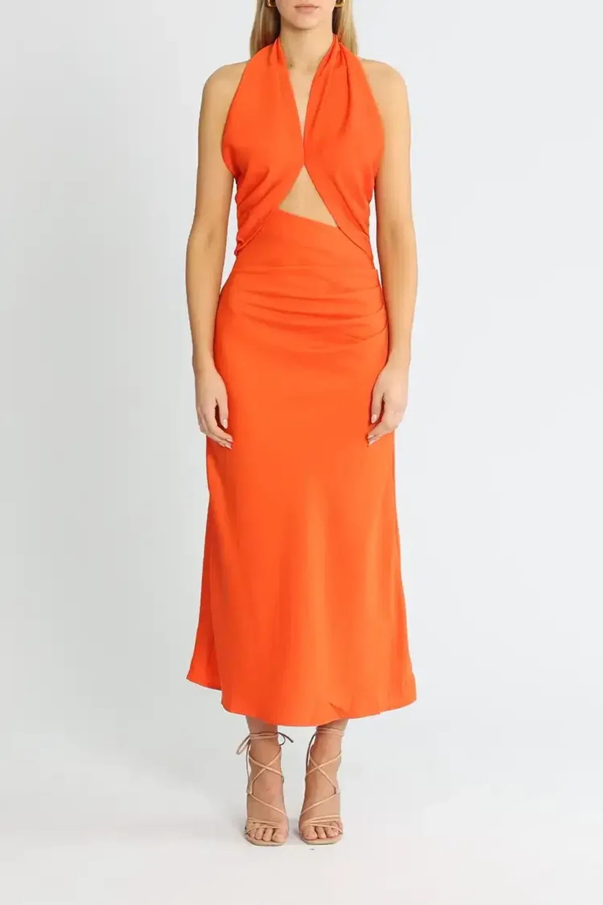 Misha Linnea Midi Dress Orange Size 12/L - Image 4