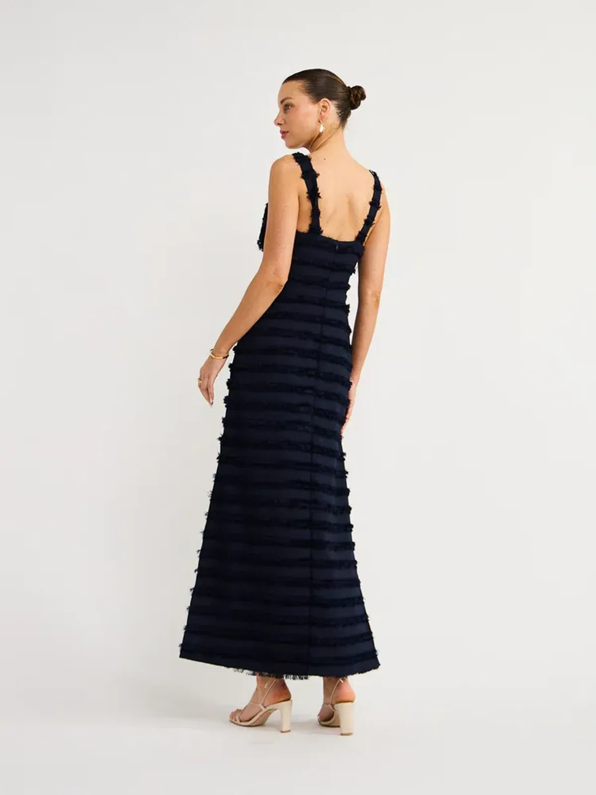 One Fell Swoop Alexa Dress in Midnight Flounce Size 8 - Image 4