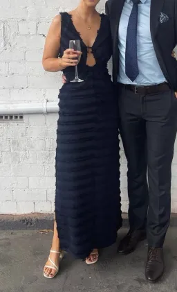 One Fell Swoop Alexa Dress in Midnight Flounce Size 8 for rent on The Volte - image 2