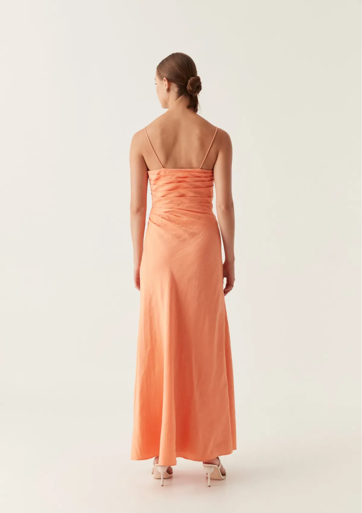 Aje Clarice Draped Maxi Dress in Sunset Orange Size AU 10 - Image 2