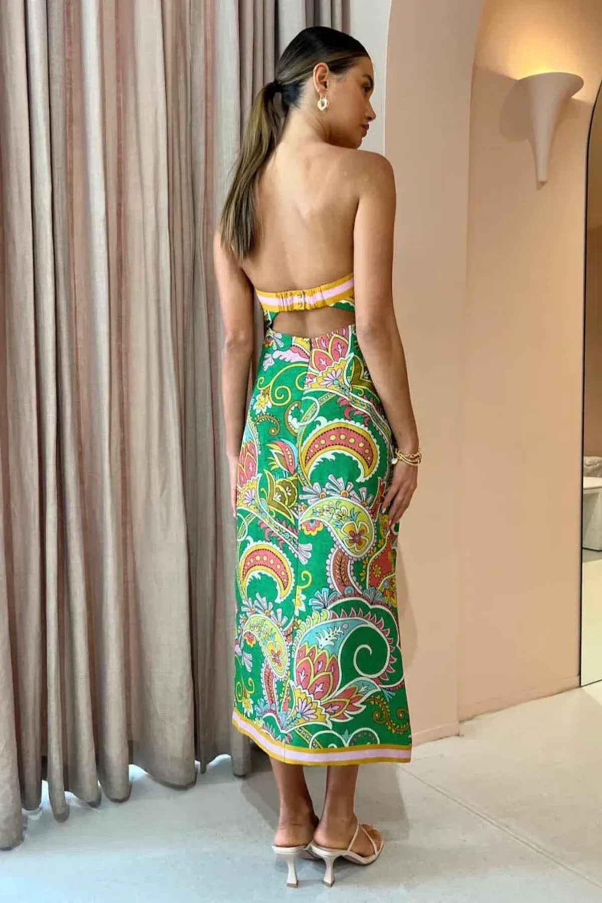 Alemais Marion Bodice Midi Dress Green Size AU 8 - Image 4