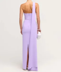 Solace London Demi Woven Crepe Dress in Lilac Size AU 8 for rent on The Volte - image 2