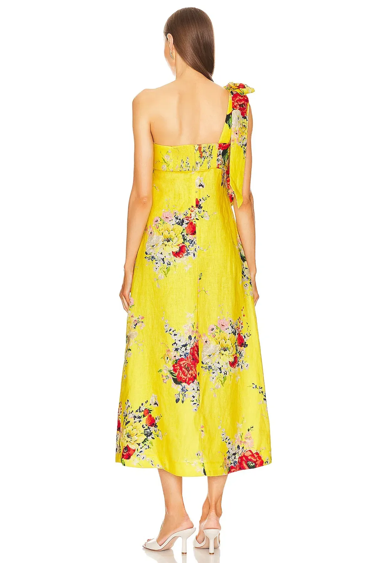 Zimmermann Alight Asymmetric Midi Dress Yellow Size 0 / AU 8 - Image 2