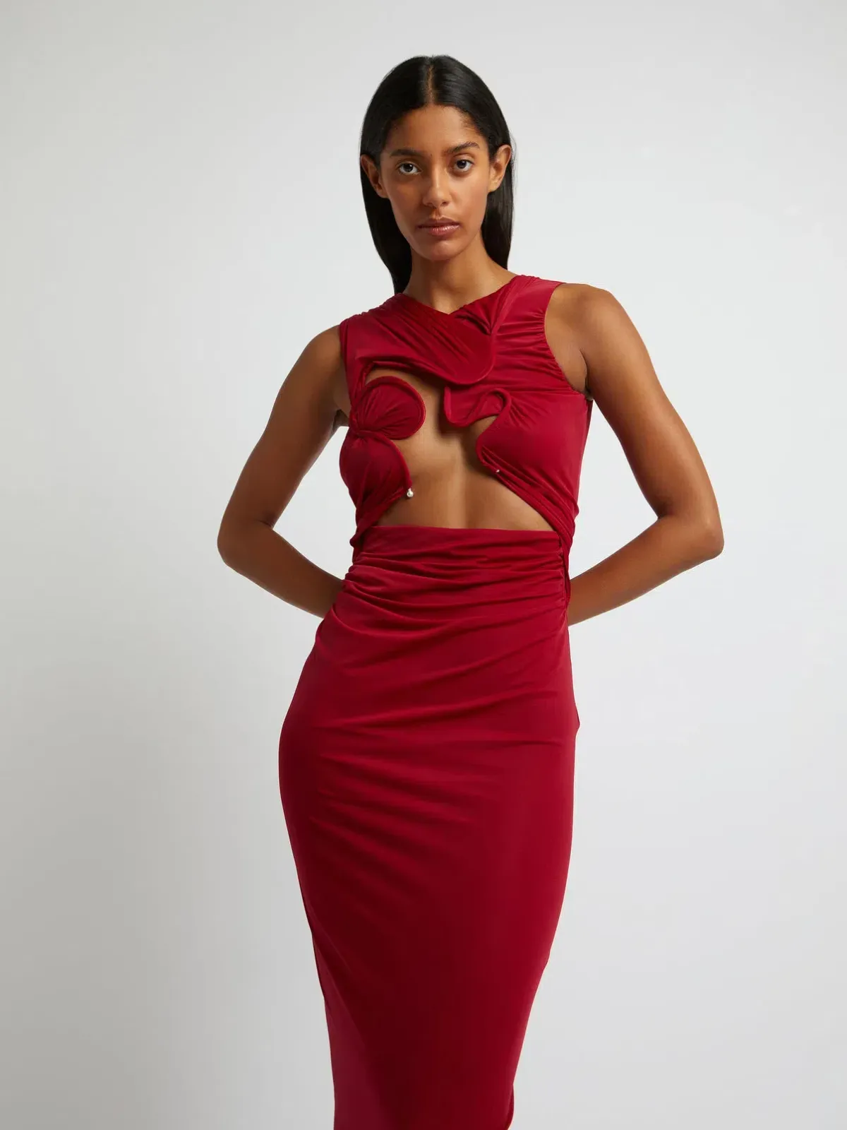 Christopher Esber Venus Tank Dress in Cherry Red | Size 8 - Image 2