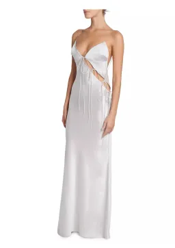 Christopher Esber Slope Tie Silk Dress Silver Size 8  for rent on The Volte - image 1