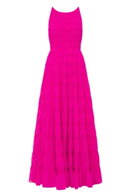 Aje Rosewood Ruched Gown Magenta Size  14 for rent on The Volte - image 3