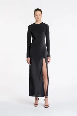 Sir the Label Suri Long Sleeve Dress With Side Split Black Size 8 for rent on The Volte - image 1