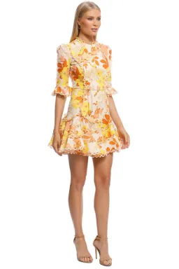 Zimmermann Primrose Flutter Mini Dress Floral Size 0 / AU 8 for rent on The Volte - image 2