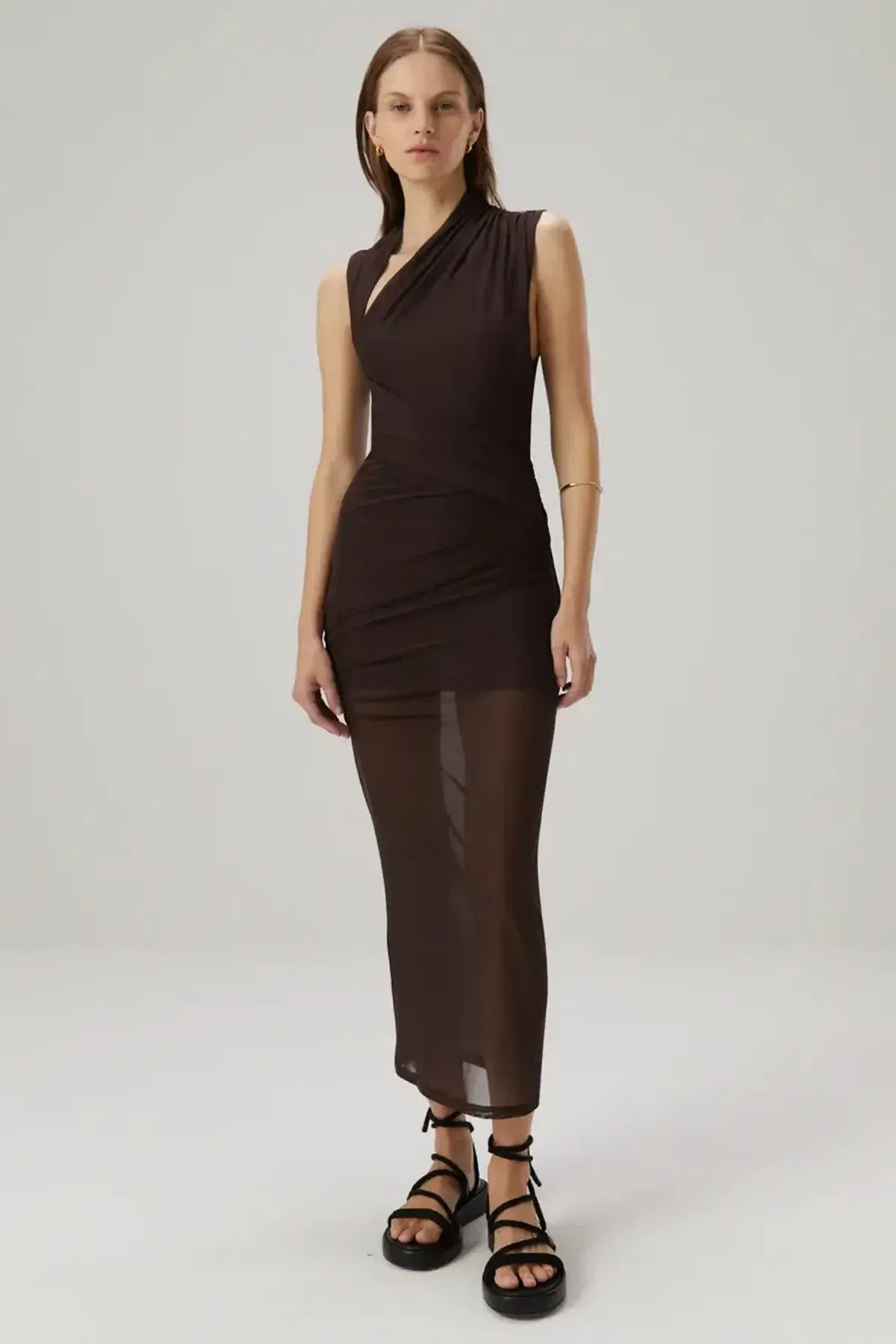 Misha Tillie Midi Dress Brown Size 10/M - Image 1