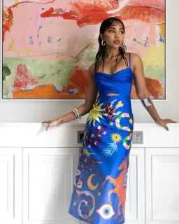Alemais Guardian Dress Blue Print Size AU 14 for rent on The Volte - image 1