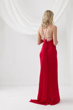 Lexi Messina Dress Cherry Size AU 10  for rent on The Volte - image 3