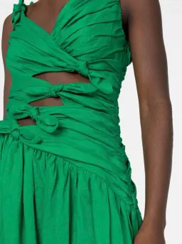 Zimmerman Tiggy Bow Linen Dress Green Size AU 8 for rent on The Volte - image 4