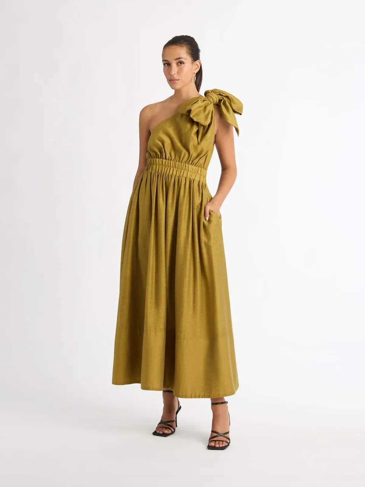 Sheike Gemma Maxi Dress Olive Green Size AU 8 - Image 1