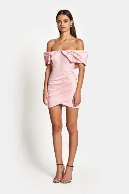 Sofia the Label Hailey Off Shoulder Mini Dress Baby Pink Size 6 for rent on The Volte - image 1