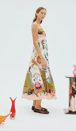 Alemais Evergreen Sundress Multi Print Size 10 for rent on The Volte - image 2