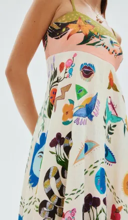 Alemais Evergreen Sundress Multi Print Size 10 for rent on The Volte - image 4
