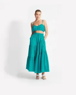 Sheike Scandal Crop and Skirt Set in Jade Size 8 for rent on The Volte - image 1