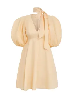 Zimmermann Tie Neck Mini Dress Cream Size 2 / AU 12 for rent on The Volte - image 1