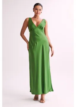Meshki Nadia Satin Maxi Dress Green Size S / AU 8 for rent on The Volte - image 1