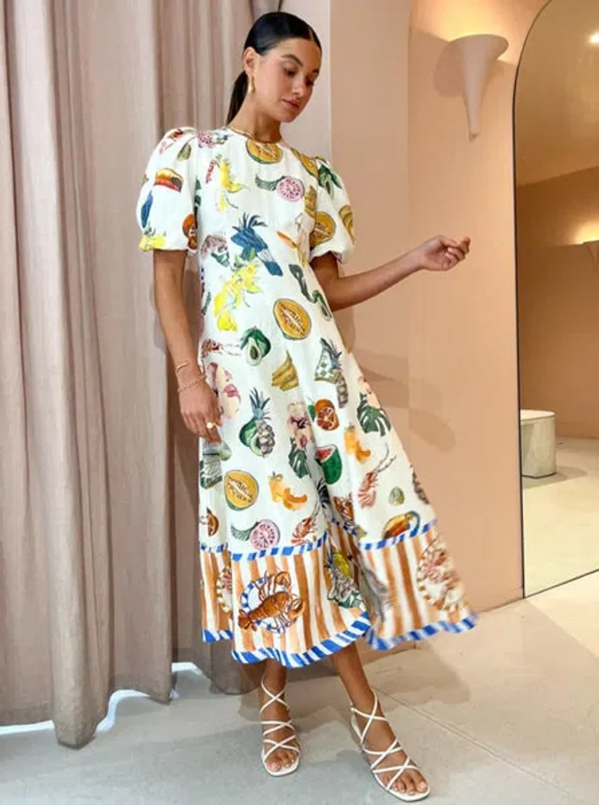 Alemaiś Theo Midi Dress Print Size 12 - Image 2