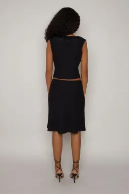 Danielle Guizio Paloma Lace Top And Skirt Set Black Size XS/Au 6 for rent on The Volte - image 2
