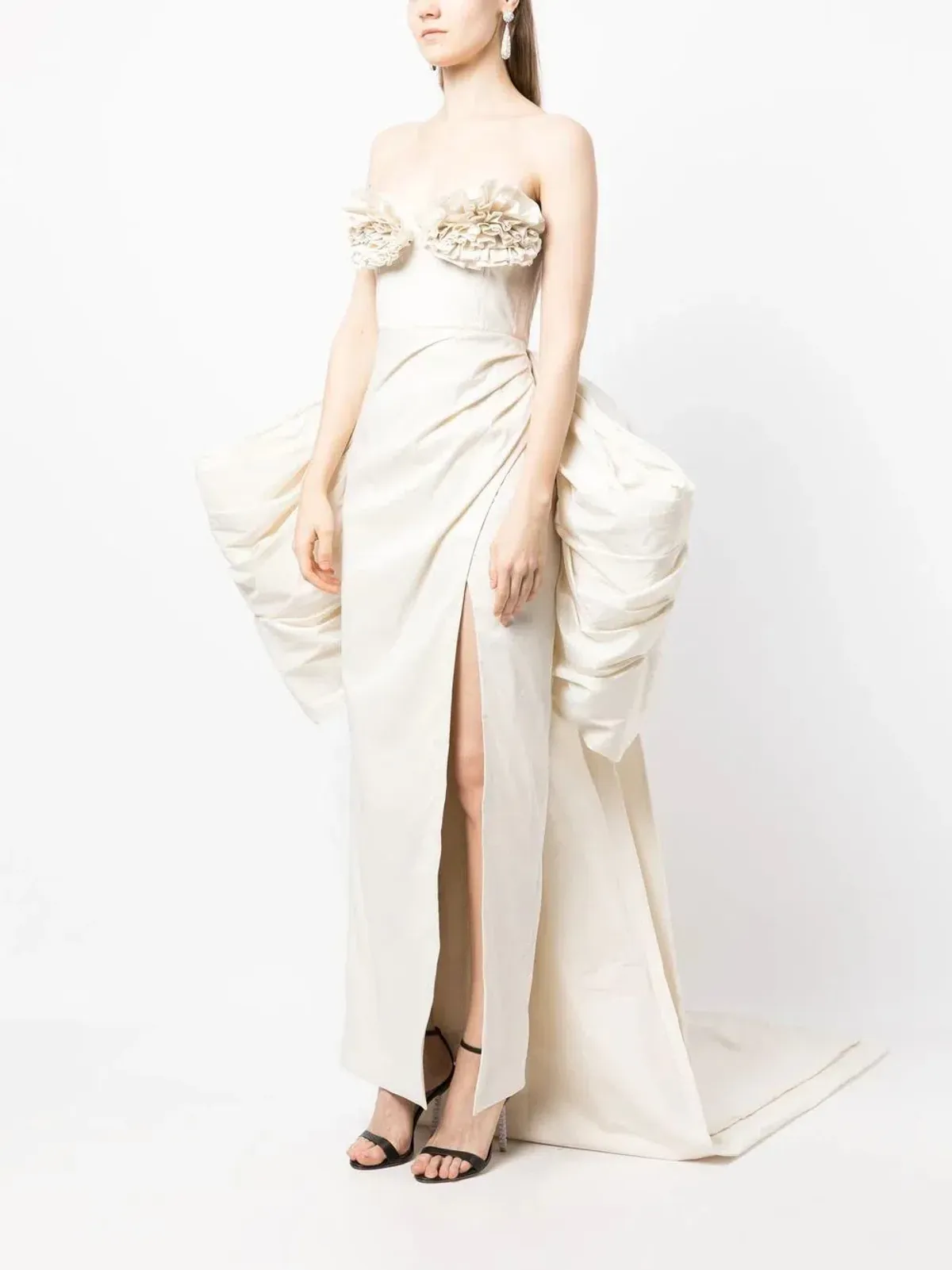 Rachel Gilbert Romy Gown Maxi Dress in Cream Size AU 10 - Image 2