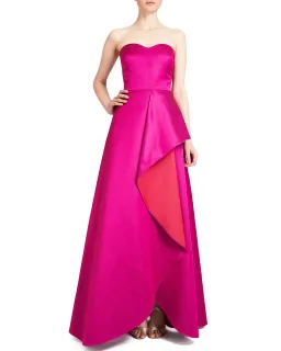 Badgley Mischka Strapless Double Face Evening Gown Fuchsia Multi Size 4  for rent on The Volte - image 1
