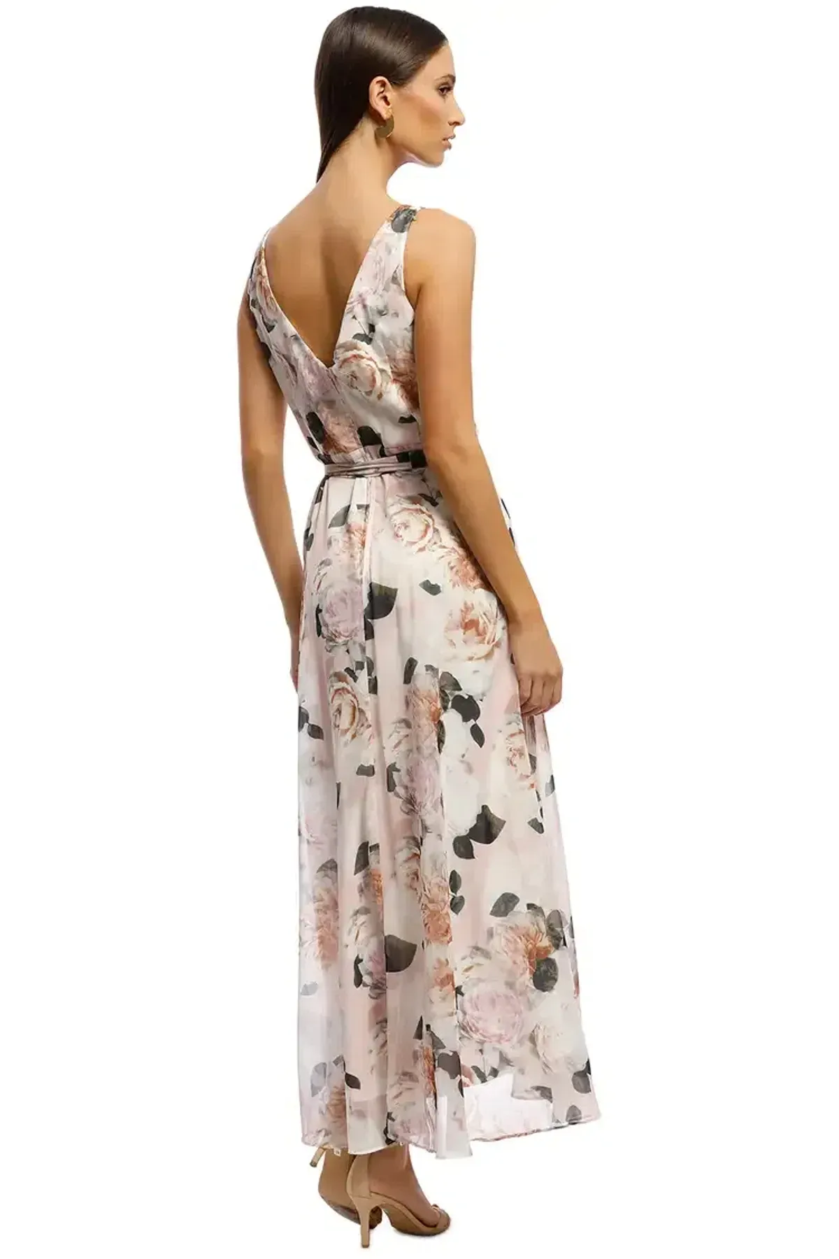 Montique Rosie Print Chiffon Dress Floral Size 16 - Image 3