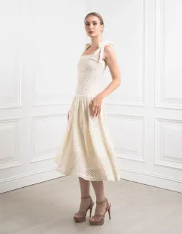 Zimmermann Anneke Patchwork Dress Cream/White Size 0 / AU 8 for rent on The Volte - image 3