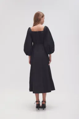 Aje Hester Corsetted Midi Dress Black Size 12 for rent on The Volte - image 4
