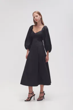 Aje Hester Corsetted Midi Dress Black Size 12 for rent on The Volte - image 3
