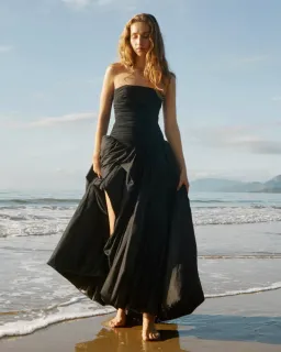 Aje Violette Bubble Hem Maxi Dress Black Size 8 for rent on The Volte - image 6