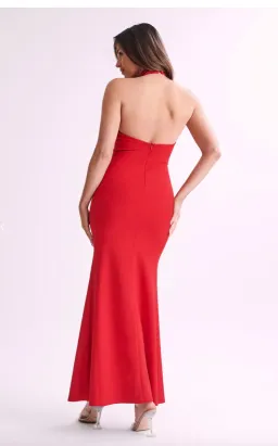 Meshki Genesis High Neck Maxi Dress in Red Size 4 for rent on The Volte - image 3