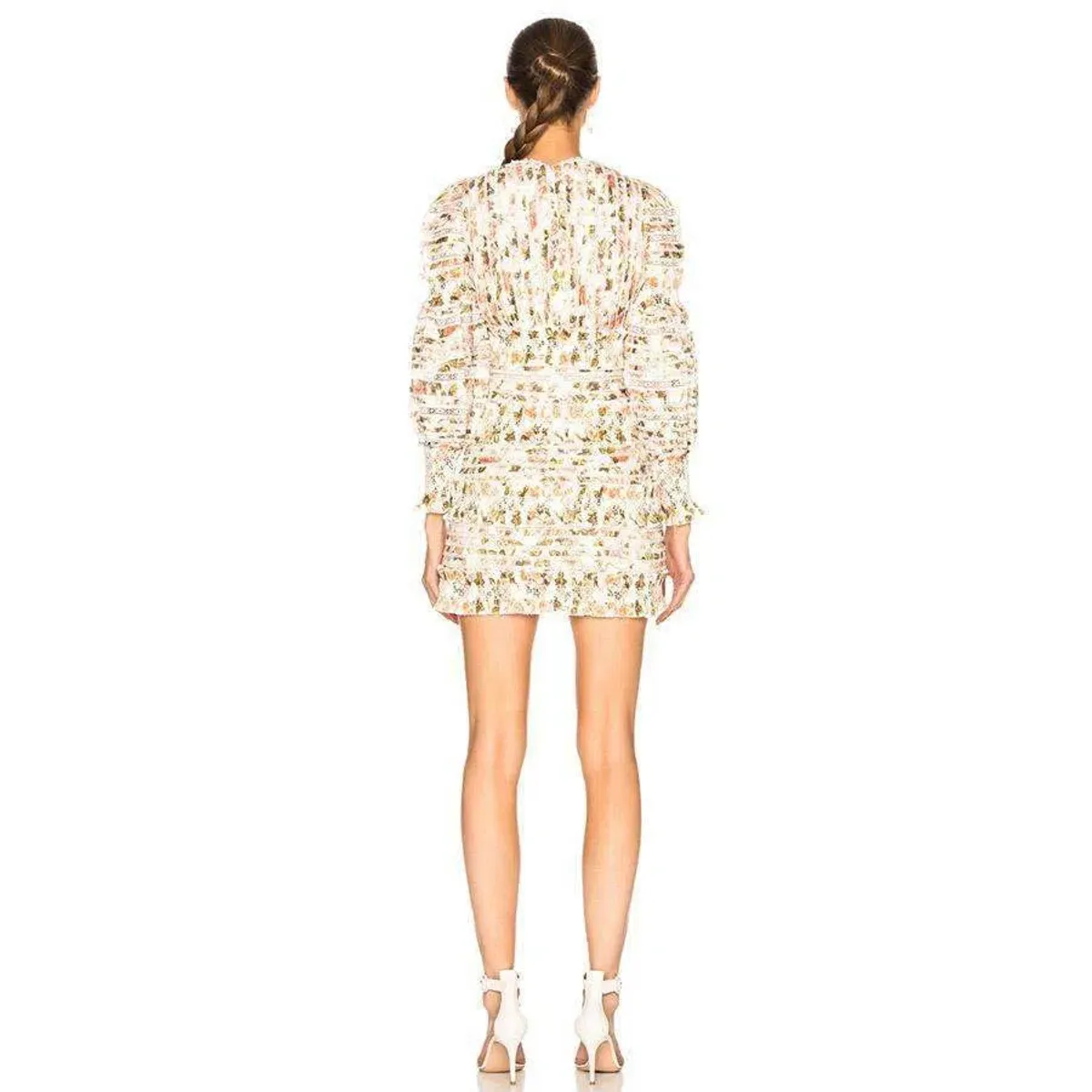 Zimmermann Radiate Smocked Mini Dress Peach Rose Floral Size 1 / 10 AU - Image 3