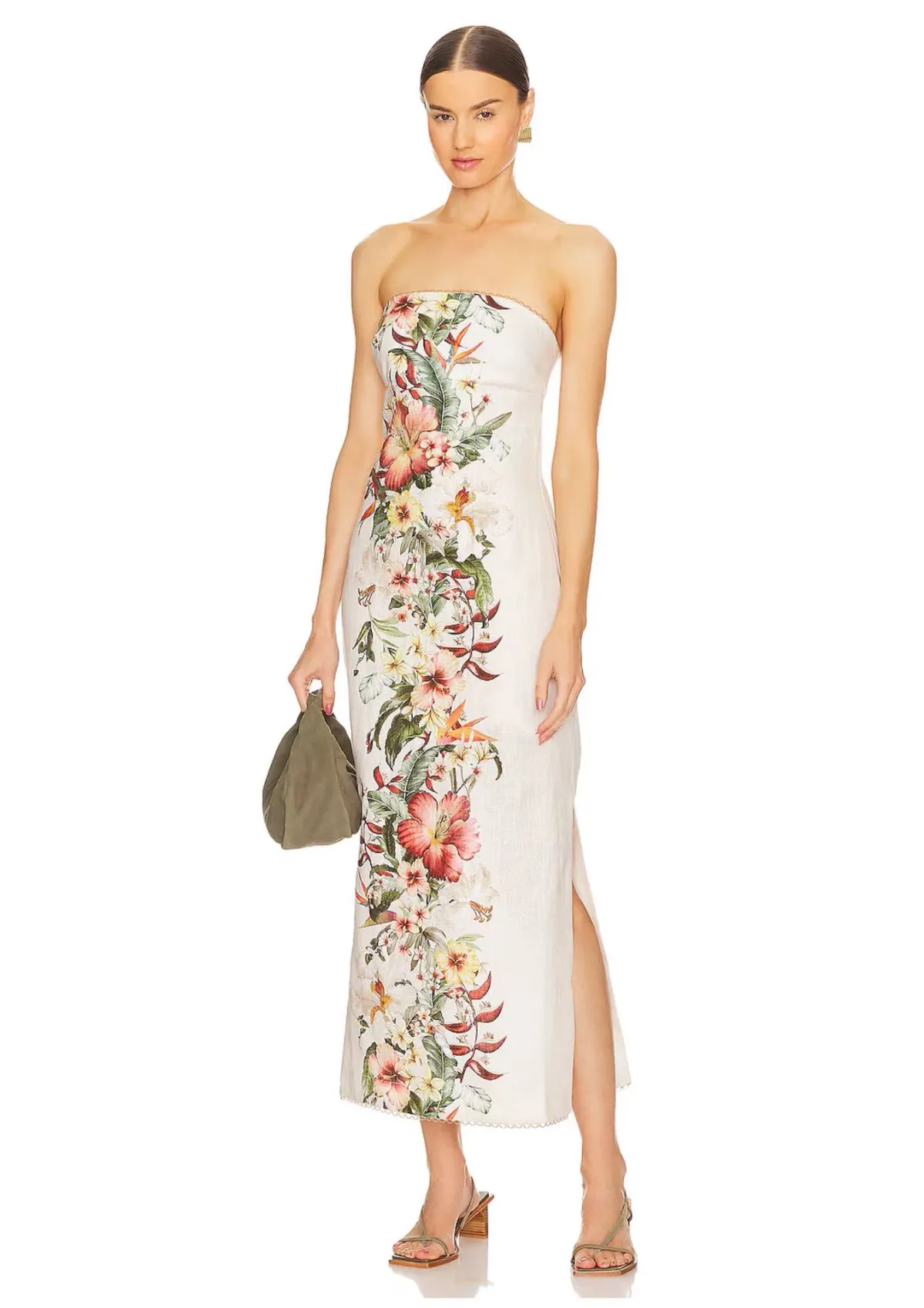 Zimmermann Lexi Column Dress in Ivory Palm Size 0 / AU 8 - Image 1