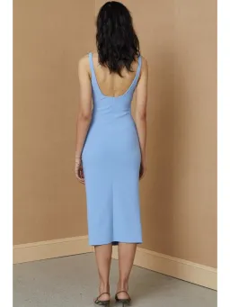 Bec & Bridge Hana Midi Dress Blue Size AU 8 for rent on The Volte - image 3
