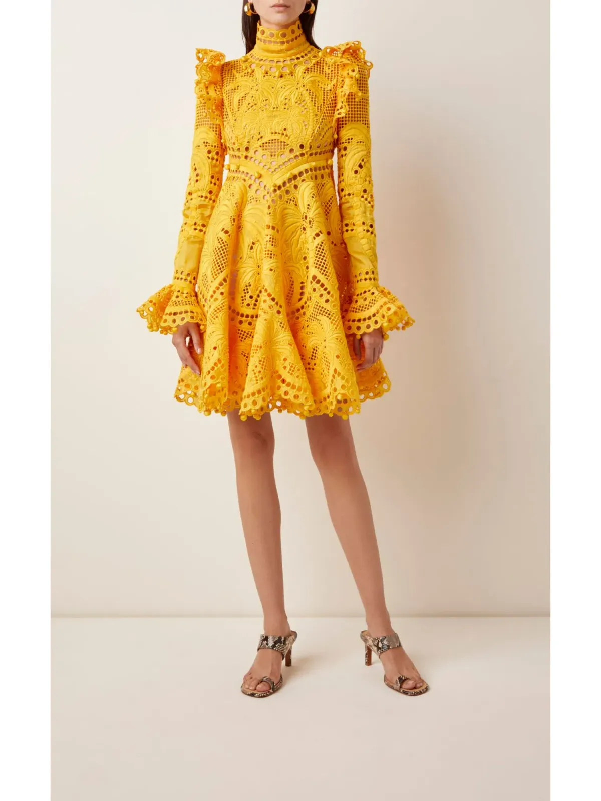 Zimmermann Brightside Palm Mini Dress Yellow Size 0 / AU 8  - Image 1