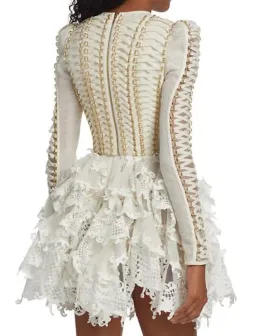 Zimmermann Coaster Corset Laced Dress Ivory Size 0 / AU 8  for rent on The Volte - image 2