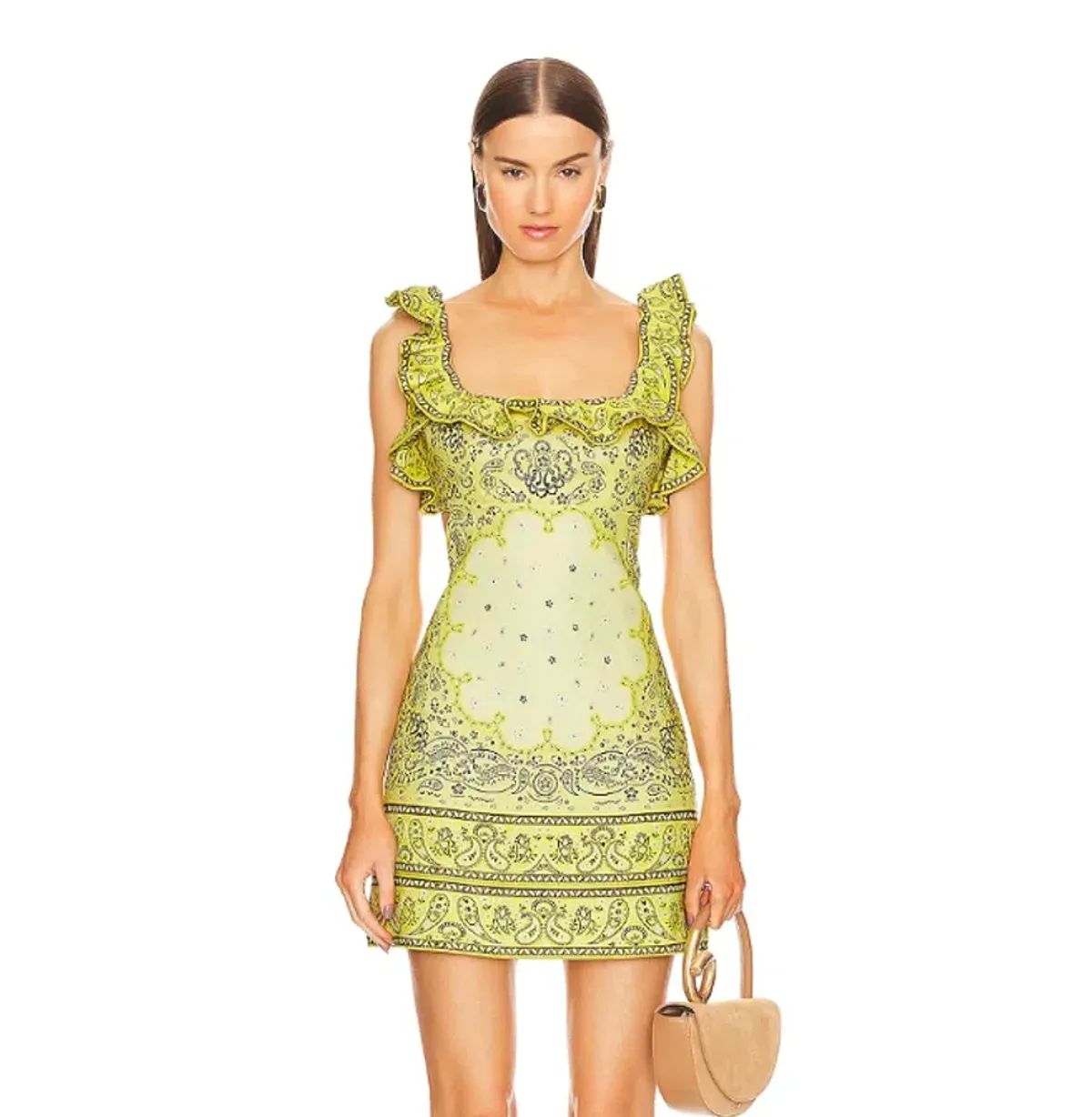 Zimmermann Matchmaker Frilled Mini Dress Yellow Bandana Size 0P / AU 6 - Image 1