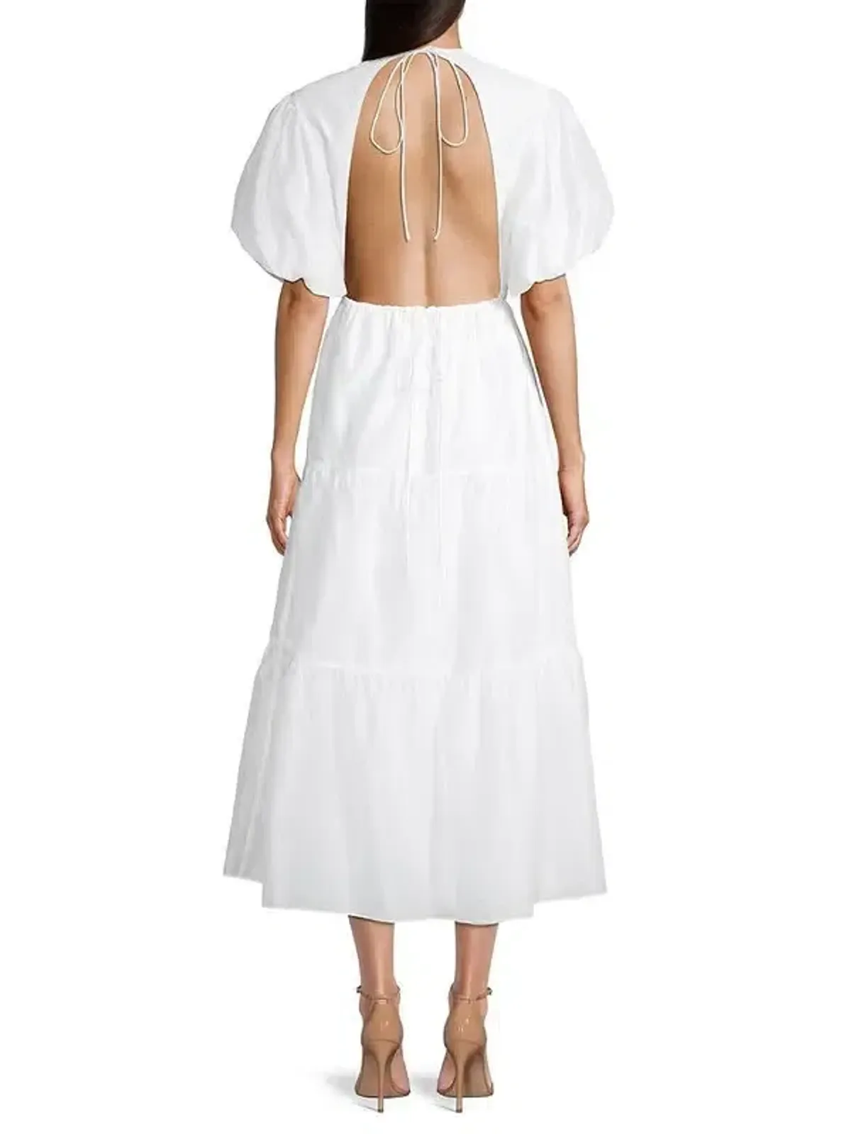 Sir the Label Franc Open Back Midi Dress Chalk White Size 2 / 10 AU - Image 2
