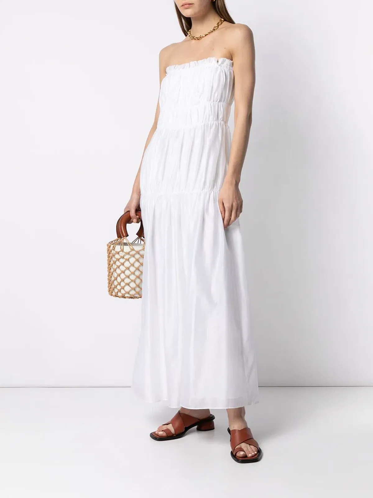 Sir The Label Dimitri Strapless Midi Dress Ivory Size 2 / 10 AU - Image 1
