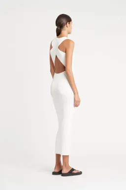 Sir The Label Celena Cross Back Midi Dress Ivory Size 3 / 12 AU for rent on The Volte - image 2