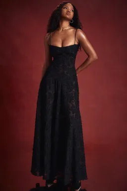 House Of CB Seren Lace Back Maxi Dress Black Floral Size S / AU 8 for rent on The Volte - image 7