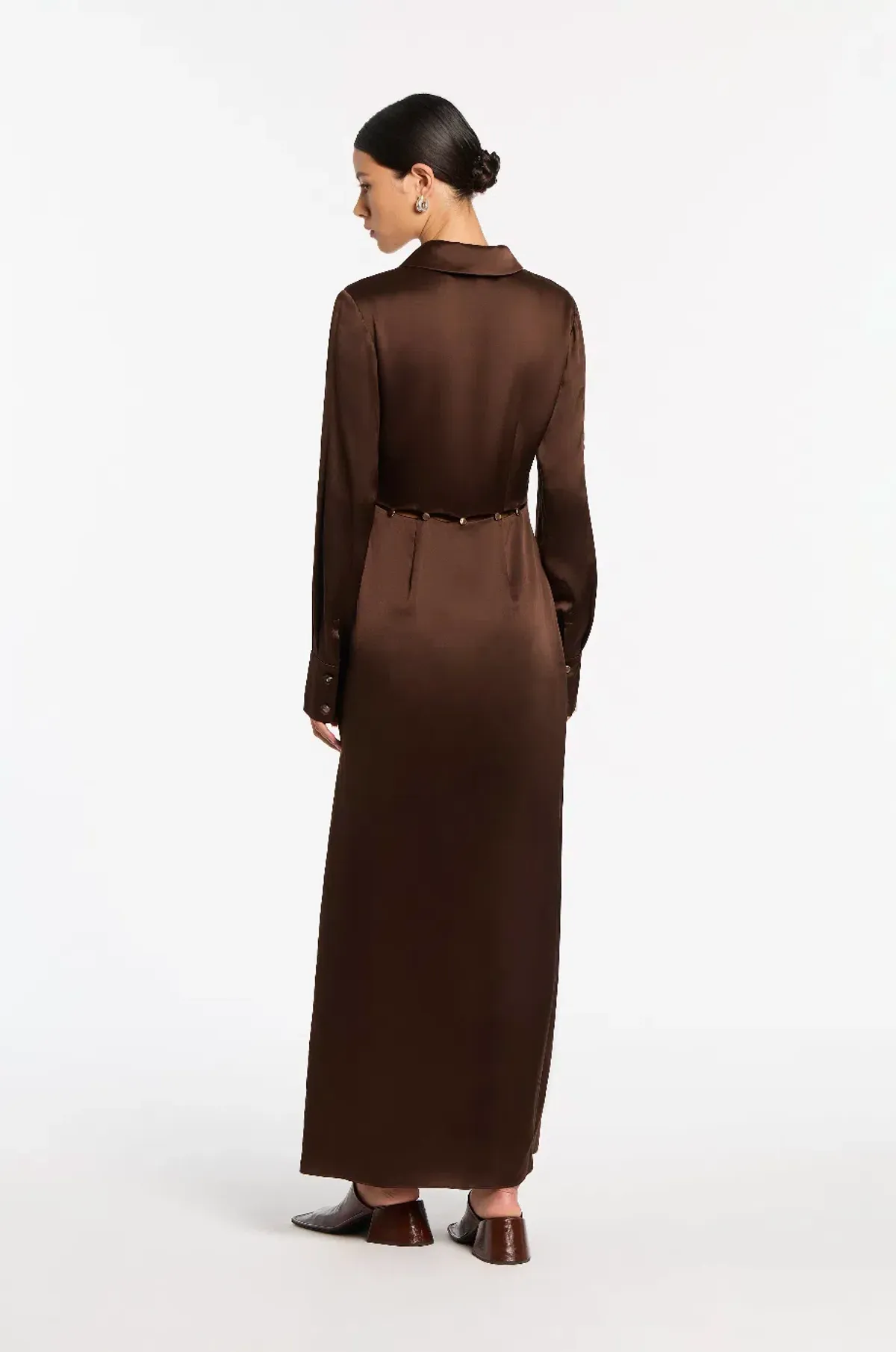 Sir The Label Selita Shirt Dress Chocolate Brown Size 1 / 8 AU - Image 3