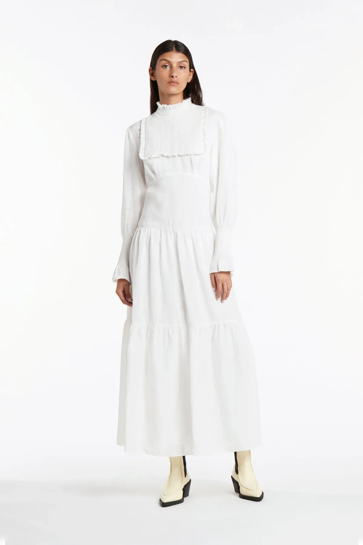 Sir The Label Diana Smocked Gown Ivory Size 3/ AU 12 - Image 1