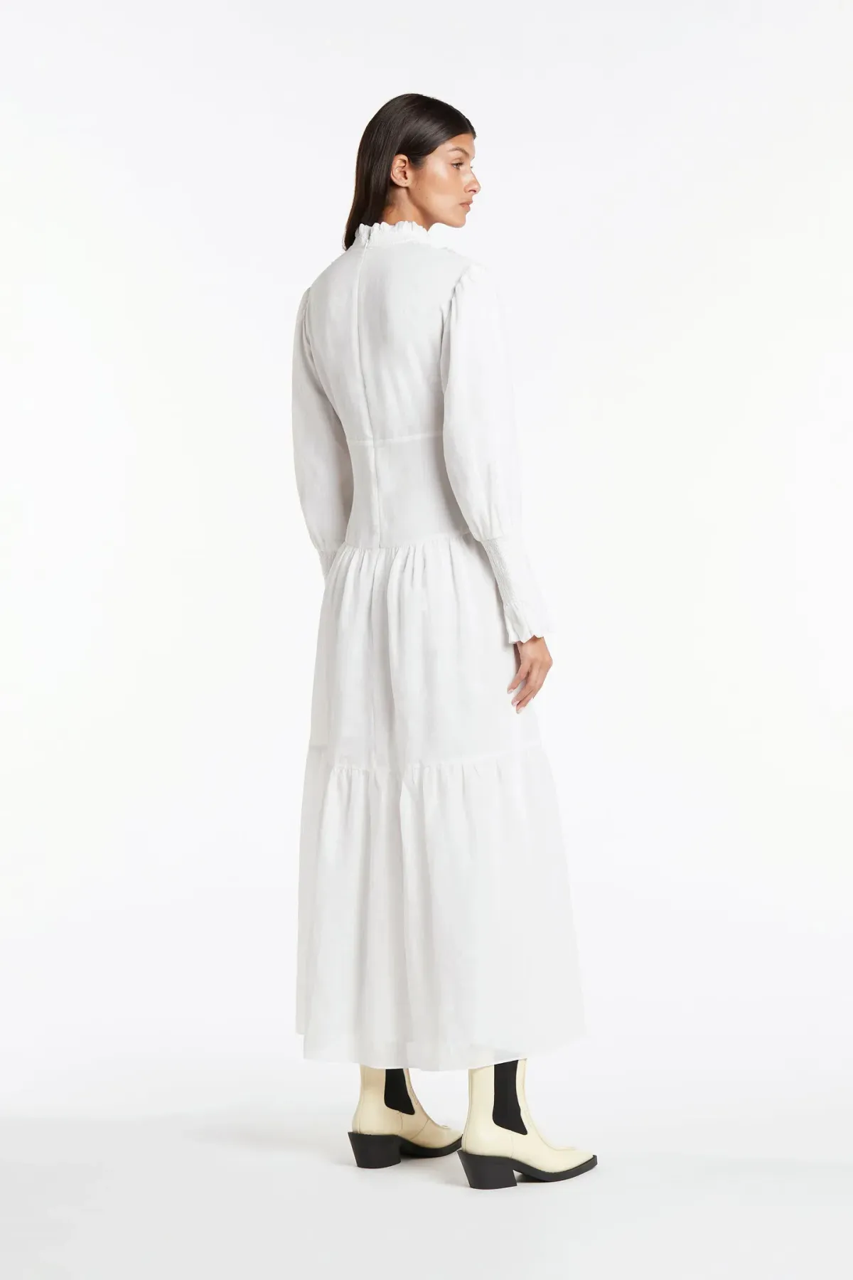 Sir The Label Diana Smocked Gown Ivory Size 3/ AU 12 - Image 4