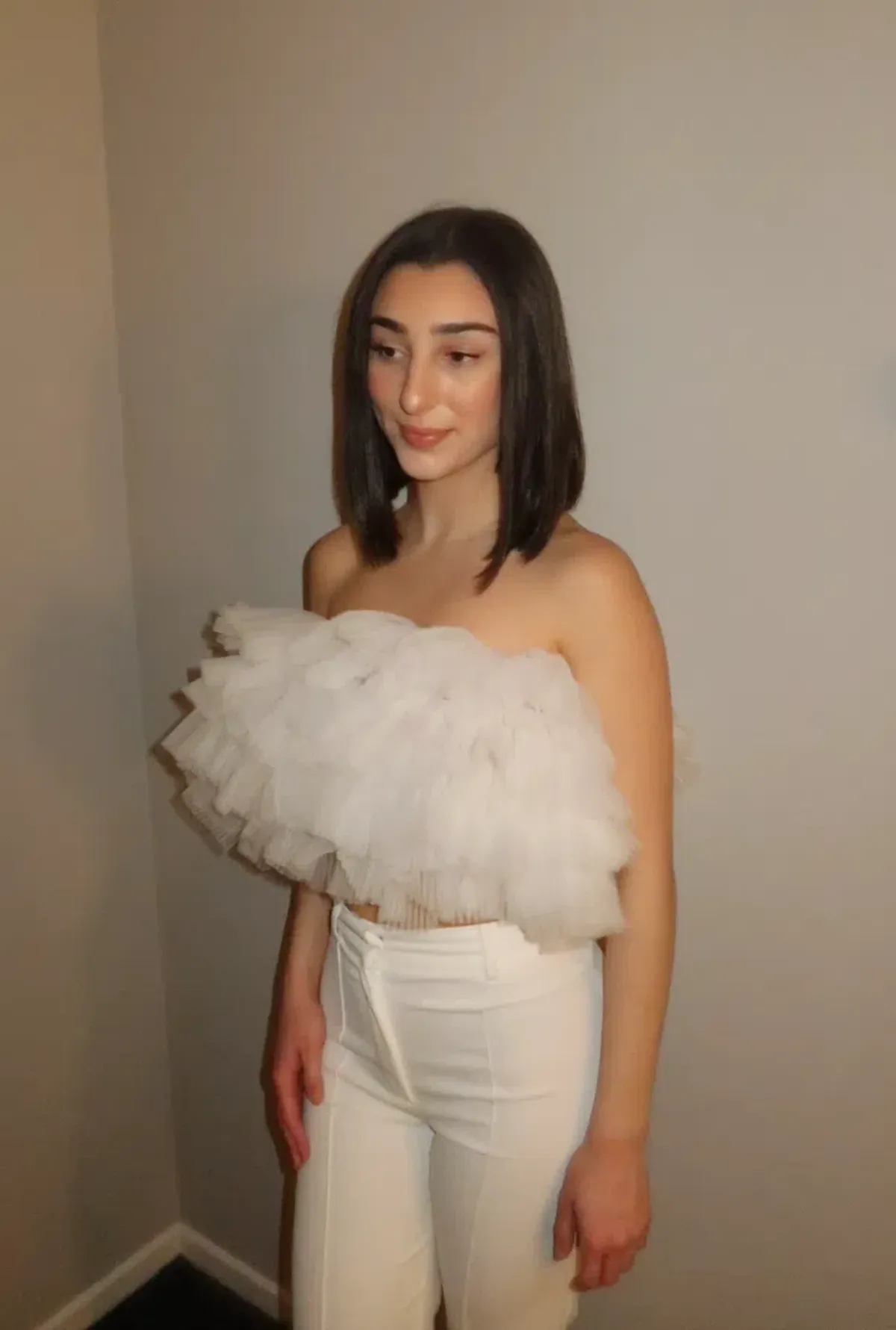 Selezza London Noelle Tulle Top White Size 6 - Image 2