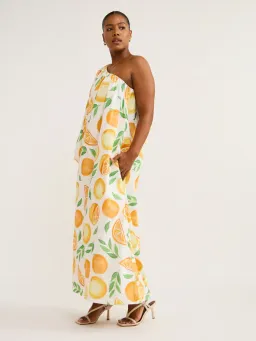 Ambra Maddalena Ophelia Dress in Orange Print Size 12 for rent on The Volte - image 2