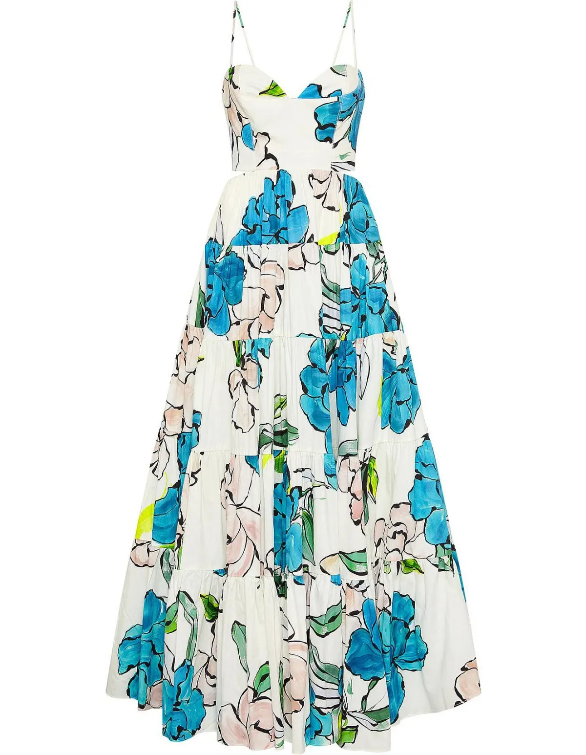 AJE BOTANICAL TIERED MAXI DRESS COOL CAMELIA BLUE FLORAL SIZE AU 8 - Image 6